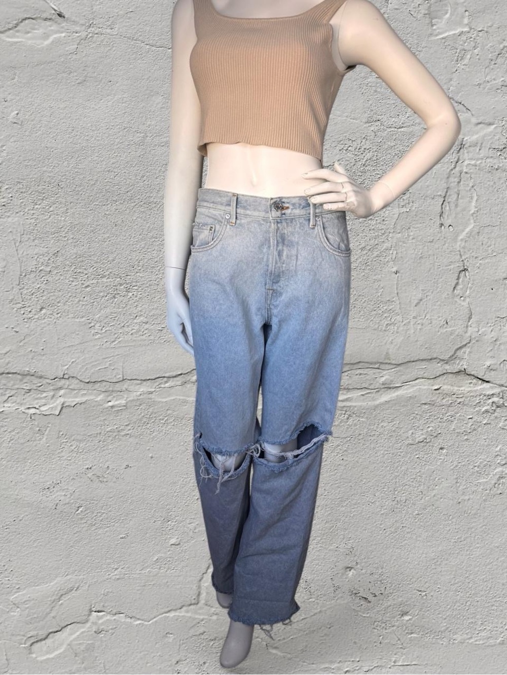 GRLFRND Light Blue Distressed Boyfriend Jeans